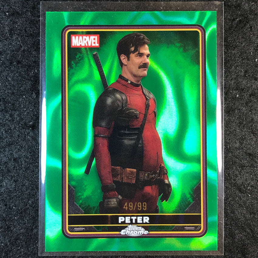 2025 Topps Chrome Deadpool PETER Characters Green Lava 49/99 #23