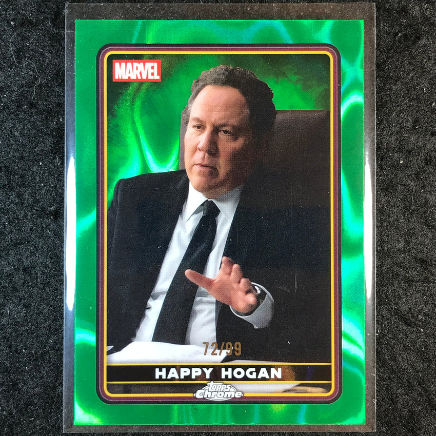 2025 Topps Chrome Deadpool HAPPY HOGAN Characters Green Lava 72/99 #29
