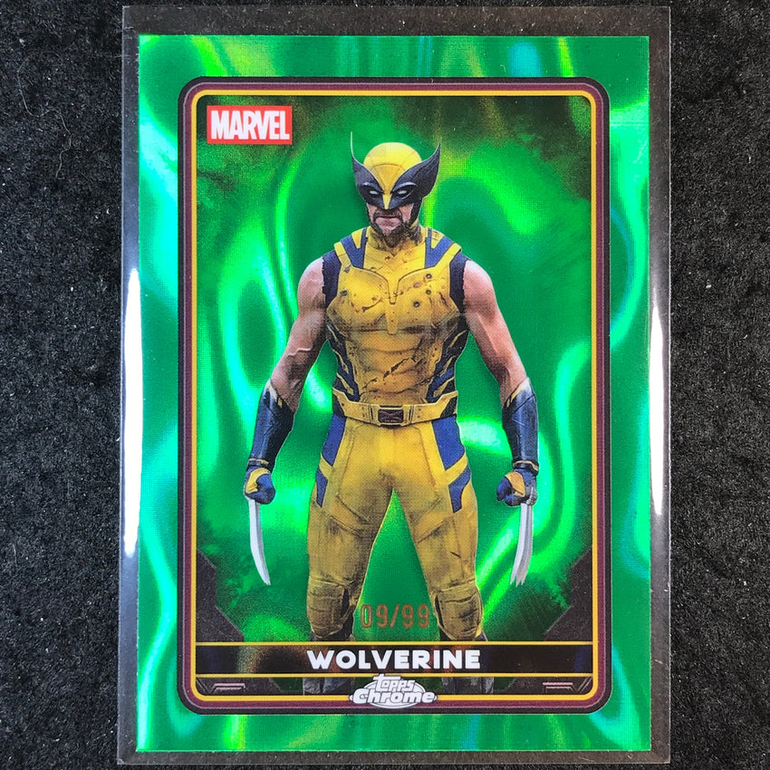 2025 Topps Chrome Deadpool WOLVERINE Characters Green Lava 9/99 #30