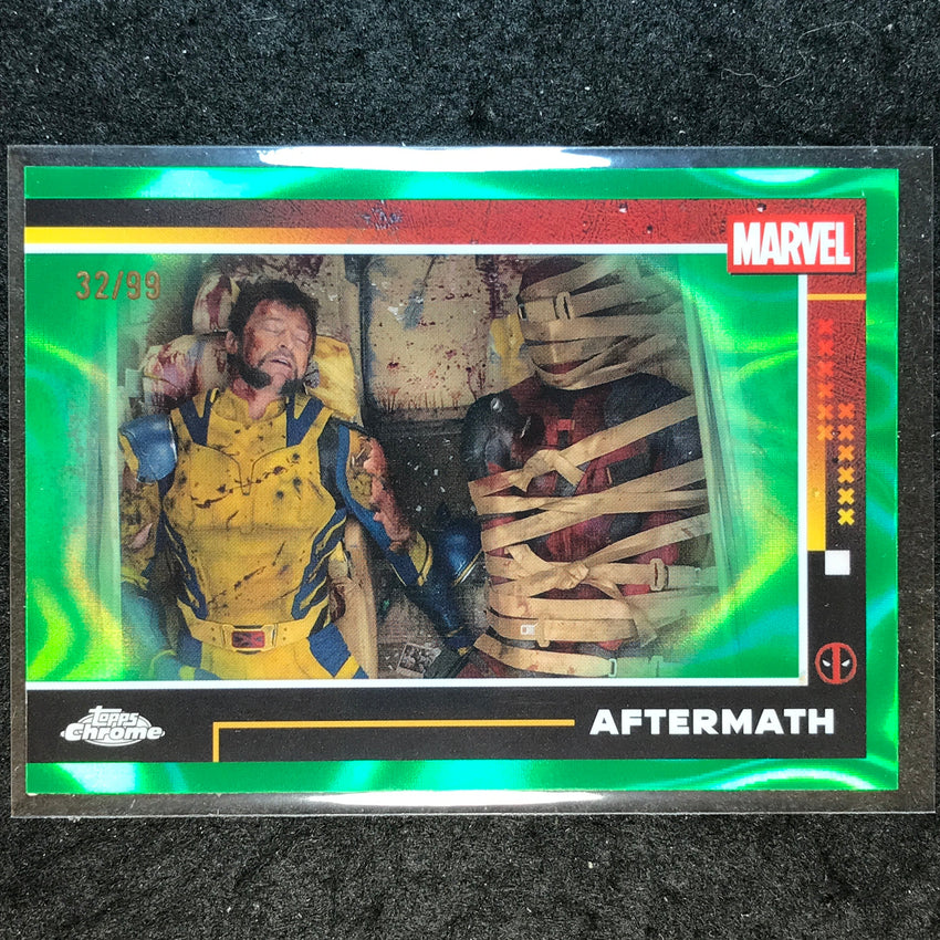 2025 Topps Chrome Deadpool AFTERMATH Green Lava 32/99 #76