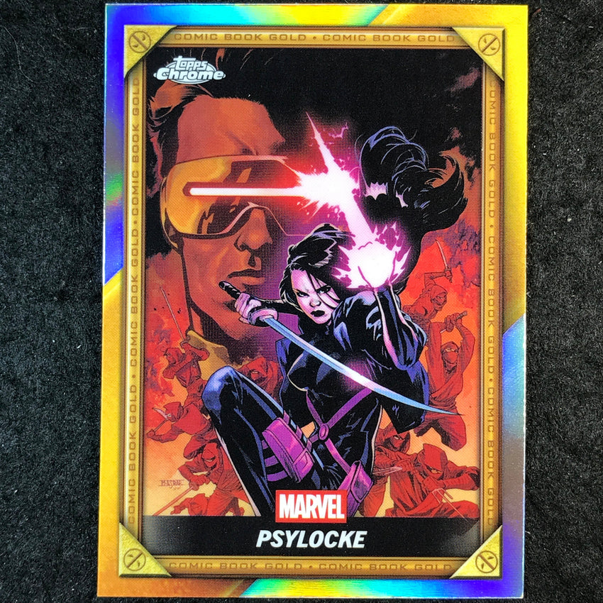 2025 Topps Chrome Deadpool PSYLOCKE Comic Book Gold #CB-29