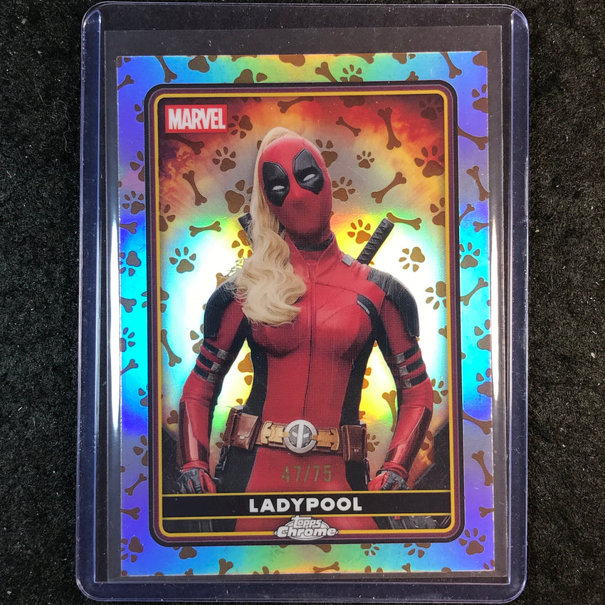 2025 Topps Chrome Deadpool LADYPOOL Characters Dogpool Refractor 47/75 #27