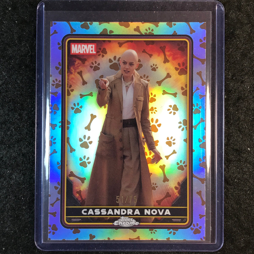 2025 Topps Chrome Deadpool CASSANDRA NOVA Characters Dogpool Refractor 51/75 #46
