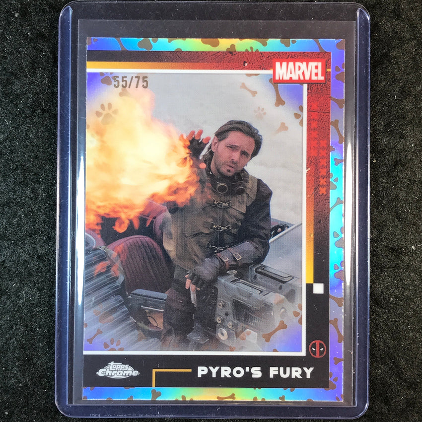 2025 Topps Chrome Deadpool PYRO'S FURY Dogpool Refractor 55/75 #68
