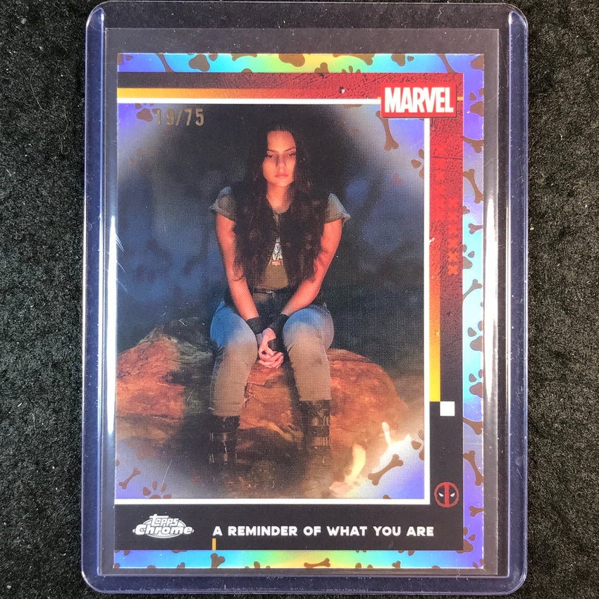2025 Topps Chrome Deadpool REMINDER OF WHAT YOU ARE Dogpool Refractor 19/75 #78