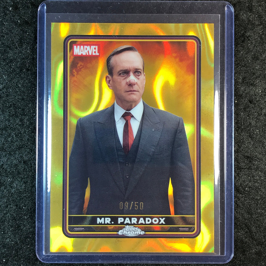 2025 Topps Chrome Deadpool MR. PARADOX Characters Gold Lava 9/50 #22