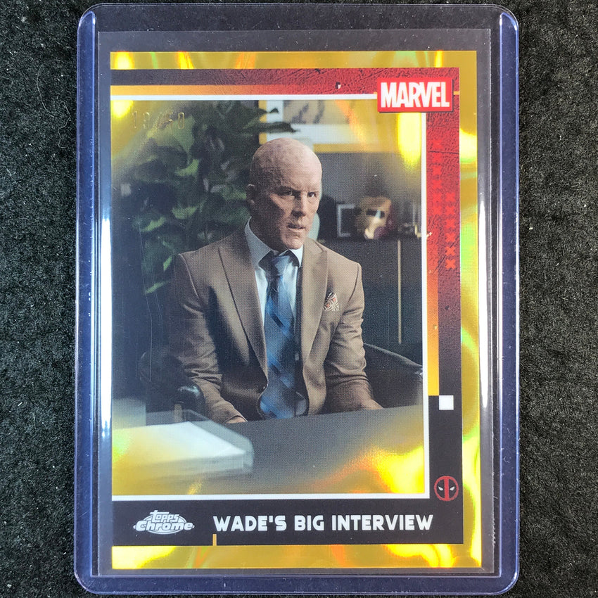 2025 Topps Chrome Deadpool WADE'S BIG INTERVIEW Gold Lava 19/50 #55