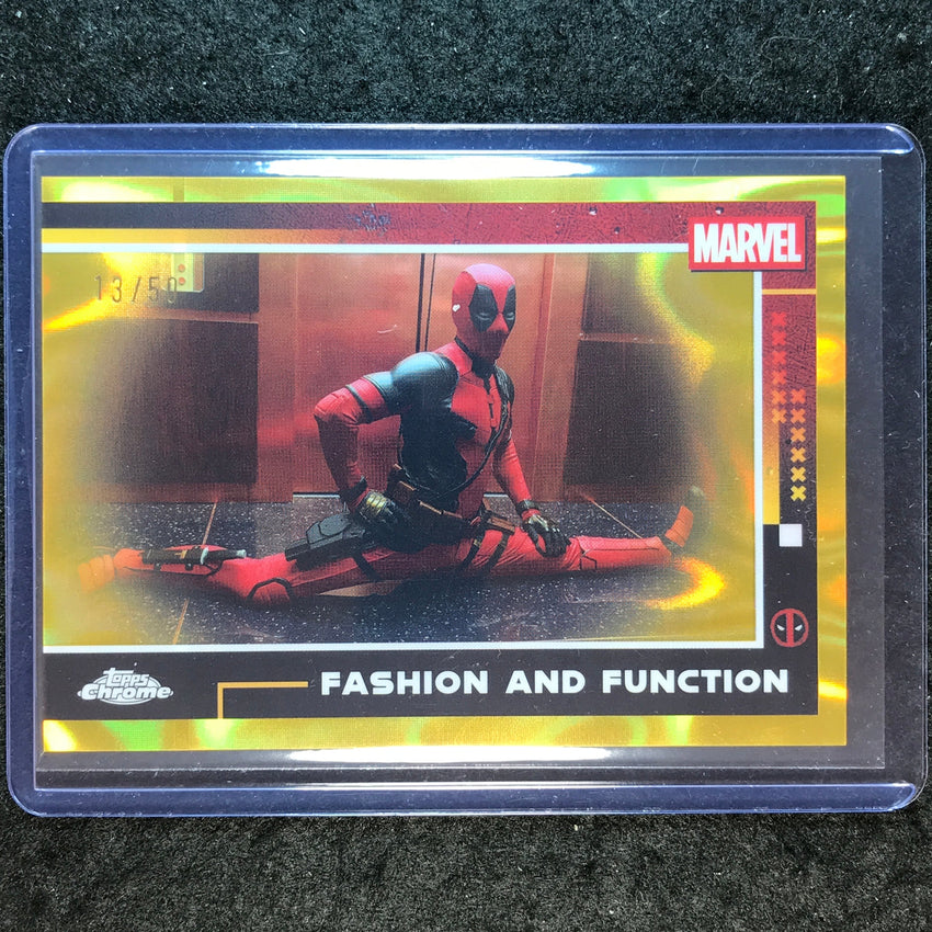 2025 Topps Chrome Deadpool FASHION AND FUNCTION Gold Lava 13/50 #58