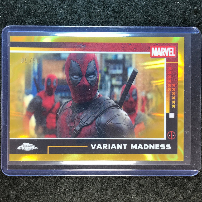 2025 Topps Chrome Deadpool VARIANT MADNESS Gold Lava 5/50 #95