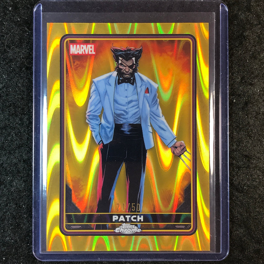 2025 Topps Chrome Deadpool PATCH Comic Accurate Gold RayWave 21/50 #20