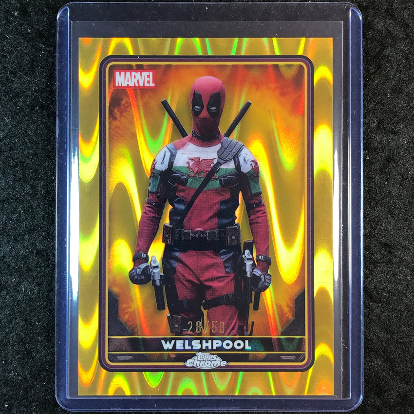 2025 Topps Chrome Deadpool WELSHPOOL Characters Gold RayWave 28/50 #37
