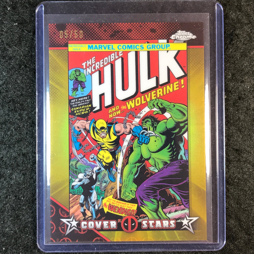 2025 Topps Chrome Deadpool THE INCREDIBLE HULK #181 Cover Stars Gold 5/50 #30