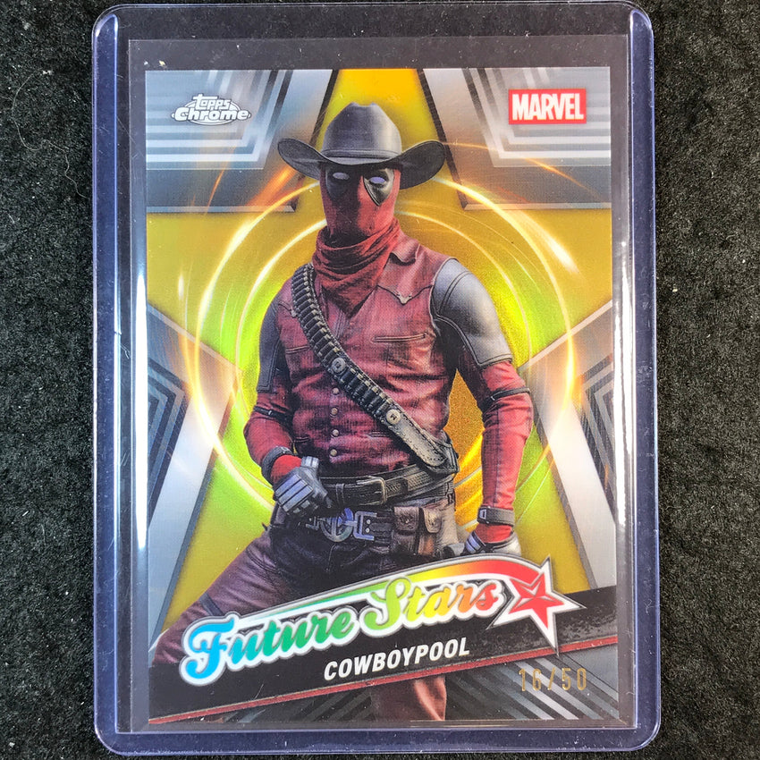 2025 Topps Chrome Deadpool COWBOYPOOL Future Stars Gold 16/50 #1
