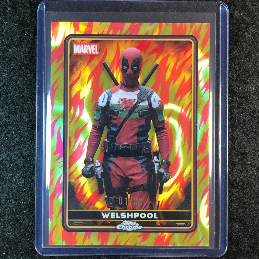 2025 Topps Chrome Deadpool WELSHPOOL Characters Human Torch Lava 1/39 #37