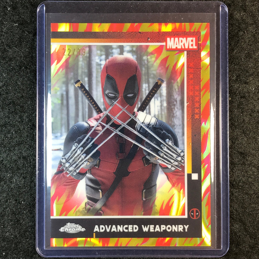 2025 Topps Chrome Deadpool ADVANCED WEAPONRY Human Torch Lava 22/39 #54