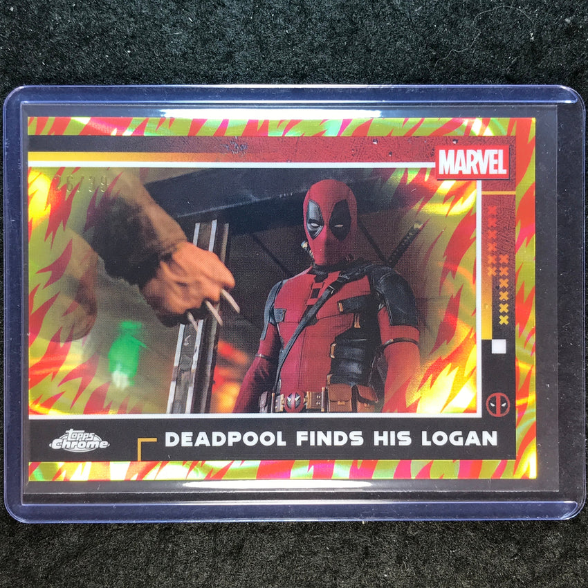 2025 Topps Chrome Deadpool DEADPOOL FINDS HIS LOGAN Human Torch Lava 26/39 #62