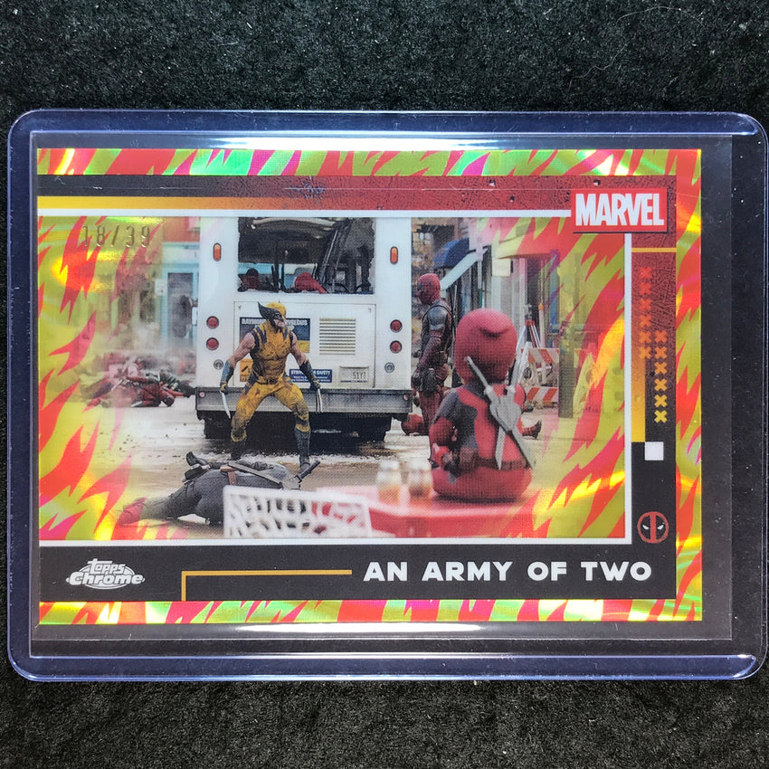 2025 Topps Chrome Deadpool AN ARMY OF TWO Human Torch Lava 18/39 #97