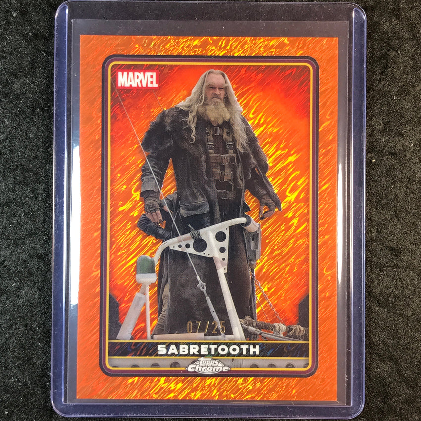 2025 Topps Chrome Deadpool SABRETOOTH Characters Orange Shimmer 7/25 #41