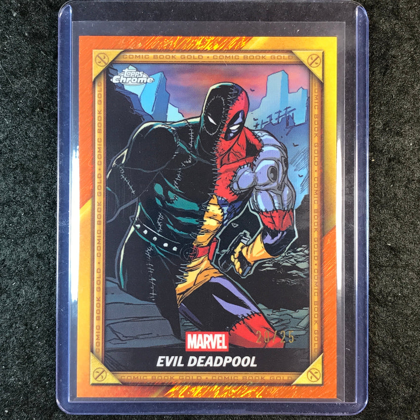 2025 Topps Chrome Deadpool EVIL DEADPOOL Comic Book Gold Orange Shimmer 20/25 #4
