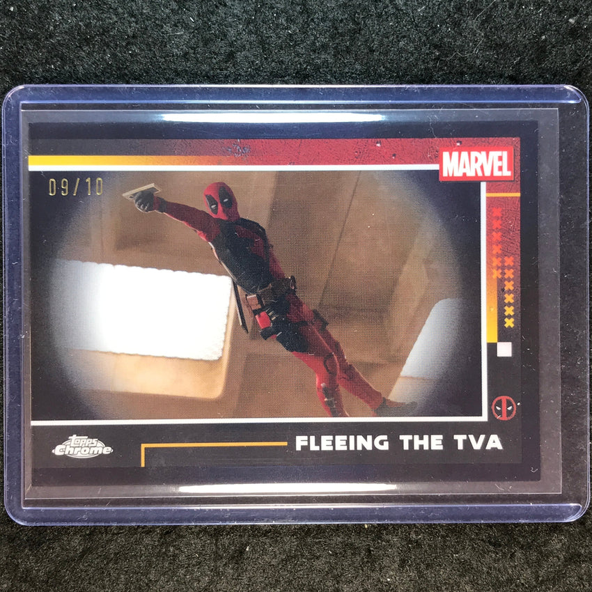 2025 Topps Chrome Deadpool FLEEING THE TVA Black 9/10 #63