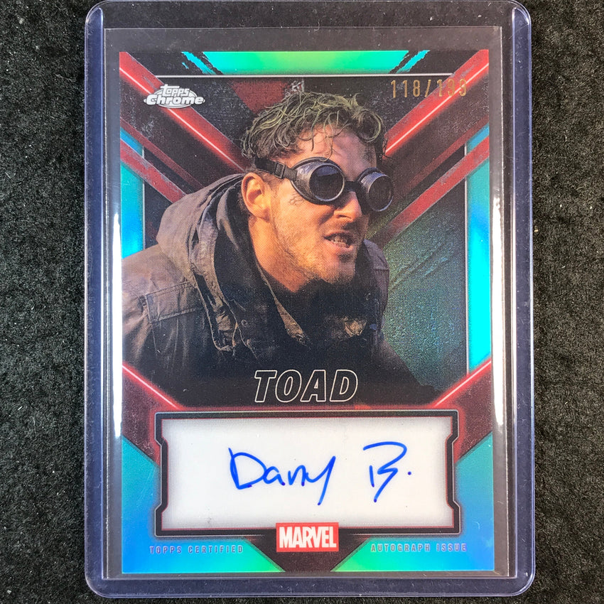 2025 Topps Chrome Deadpool DANIEL MEDINA RAMOS AS TOAD Chrome Auto Aqua 118/199