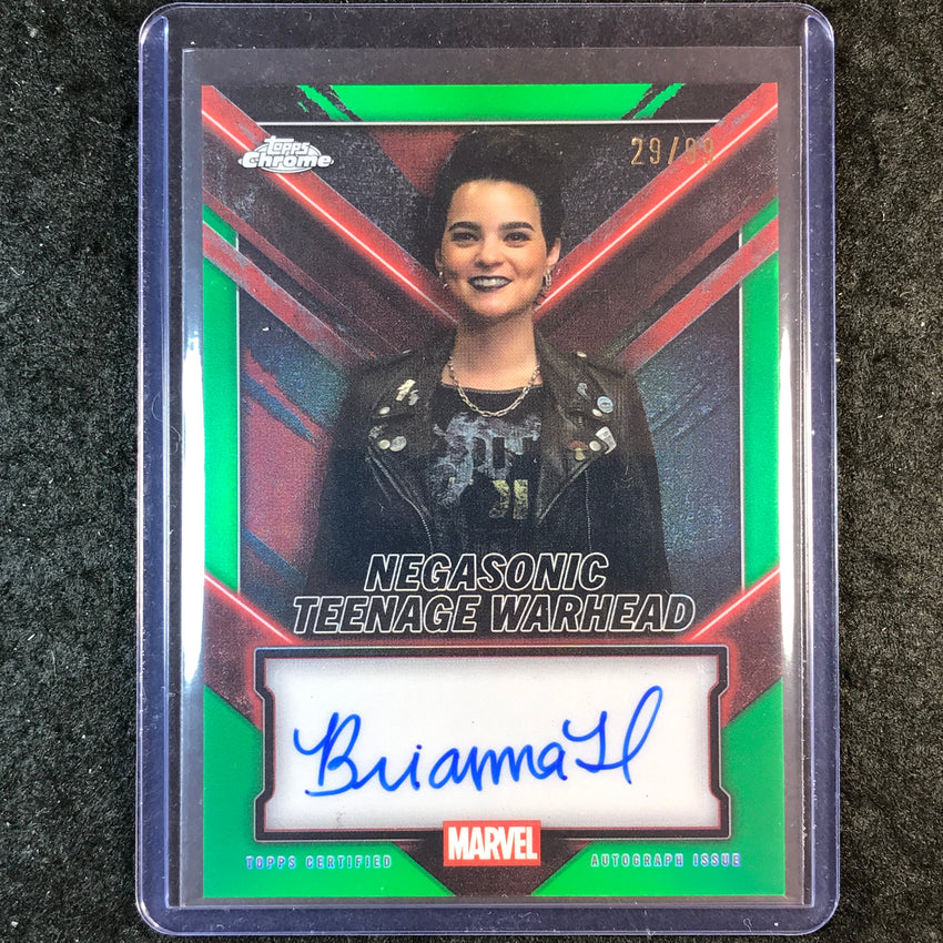 2025 Topps Chrome Deadpool BRIANNA HILDEBRAND NEGASONIC WARHEAD Auto Green 29/99