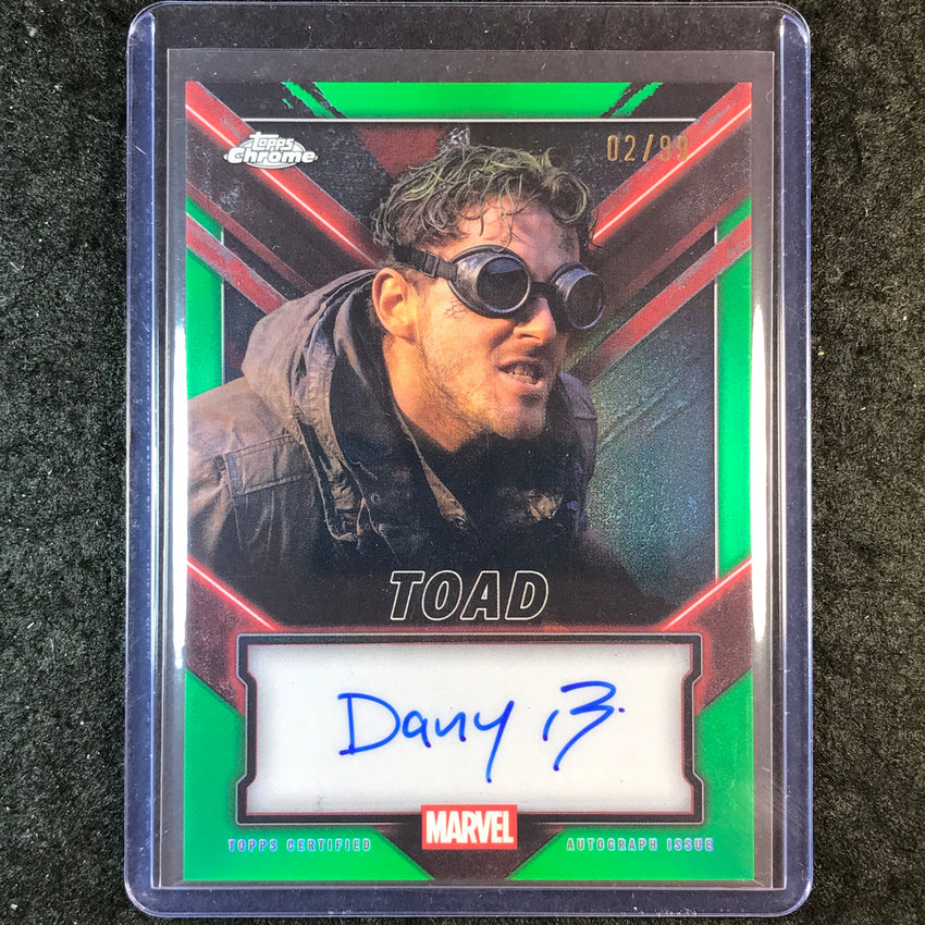 2025 Topps Chrome Deadpool DANIEL MEDINA RAMOS AS TOAD Chrome Auto Green 2/99
