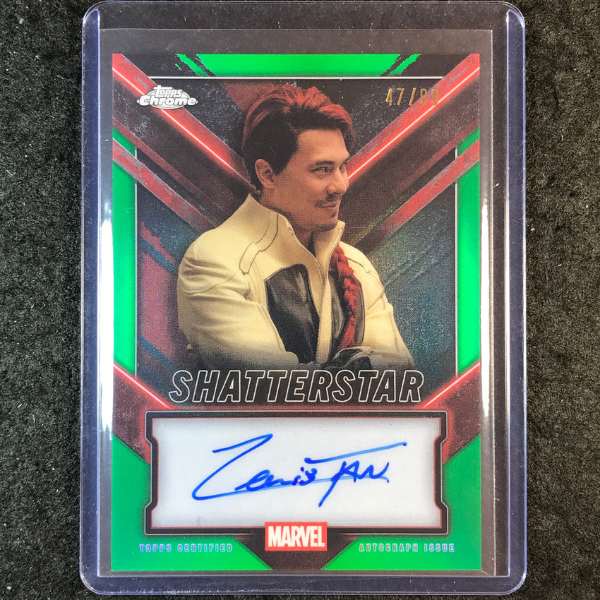 2025 Topps Chrome Deadpool LEWIS TAN AS SHATTERSTAR Chrome Auto Green 47/99