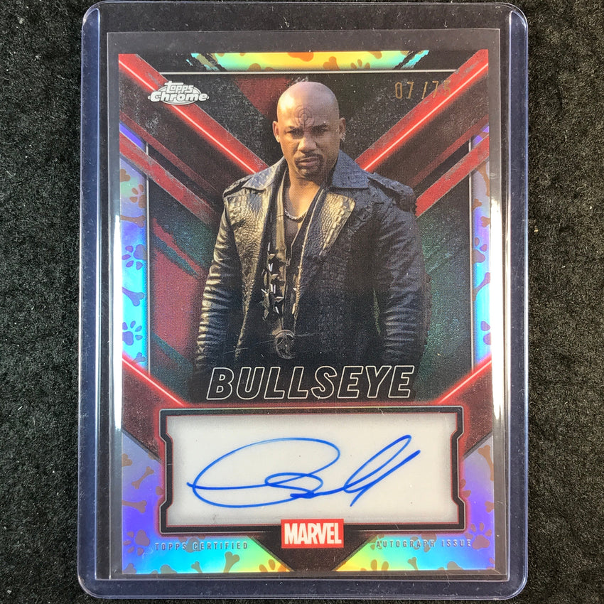 2025 Topps Chrome Deadpool CURTIS SMALL AS BULLSEYE Chrome Auto Dogpool 7/75