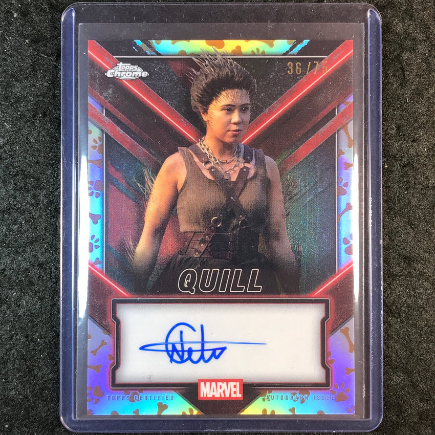 2025 Topps Chrome Deadpool NILLY CETIN QUILL Chrome Auto Dogpool Refractor 36/75
