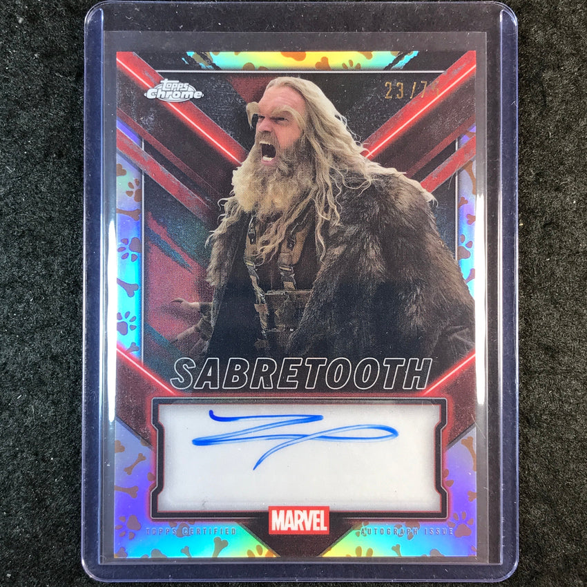 2025 Topps Chrome Deadpool TYLER MANE SABRETOOTH Chrome Auto Dogpool 23/75