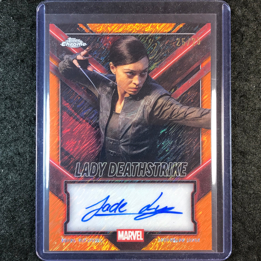 2025 Topps Chrome Deadpool JADE LYE LADY DEATHSTRIKE Chrome Auto Orange 25/25
