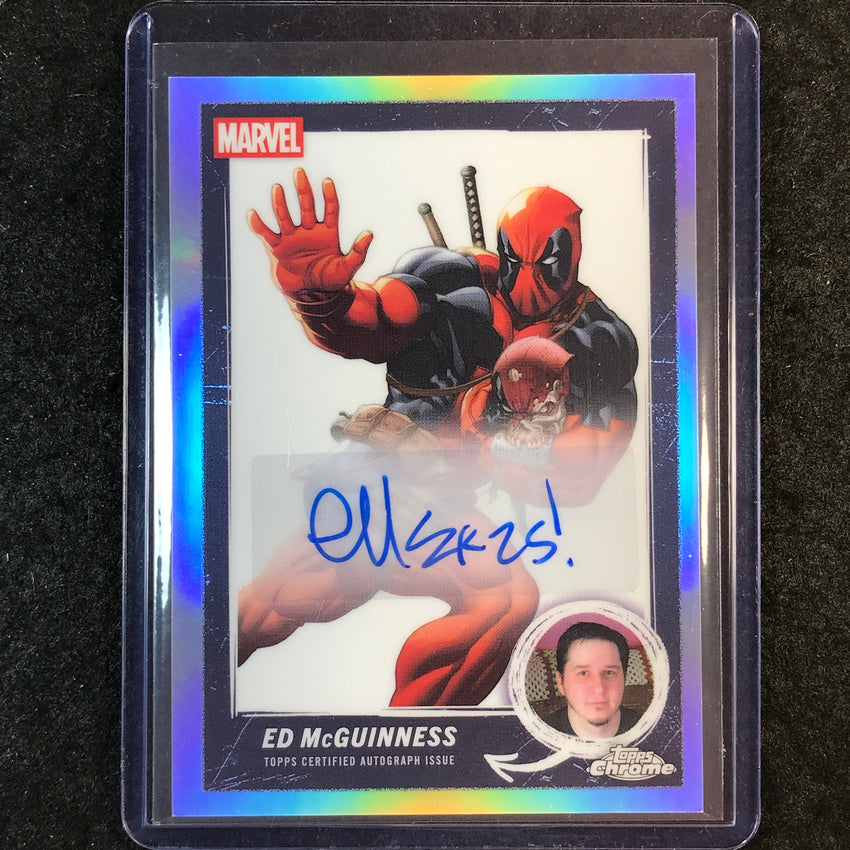 2025 Topps Chrome Deadpool ED MCGUINNESS Comic Artist Auto Refractor #MCBA-EMC