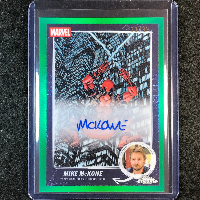 2025 Topps Chrome Deadpool MIKE MCKONE Comic Book Artist Auto Green 33/99