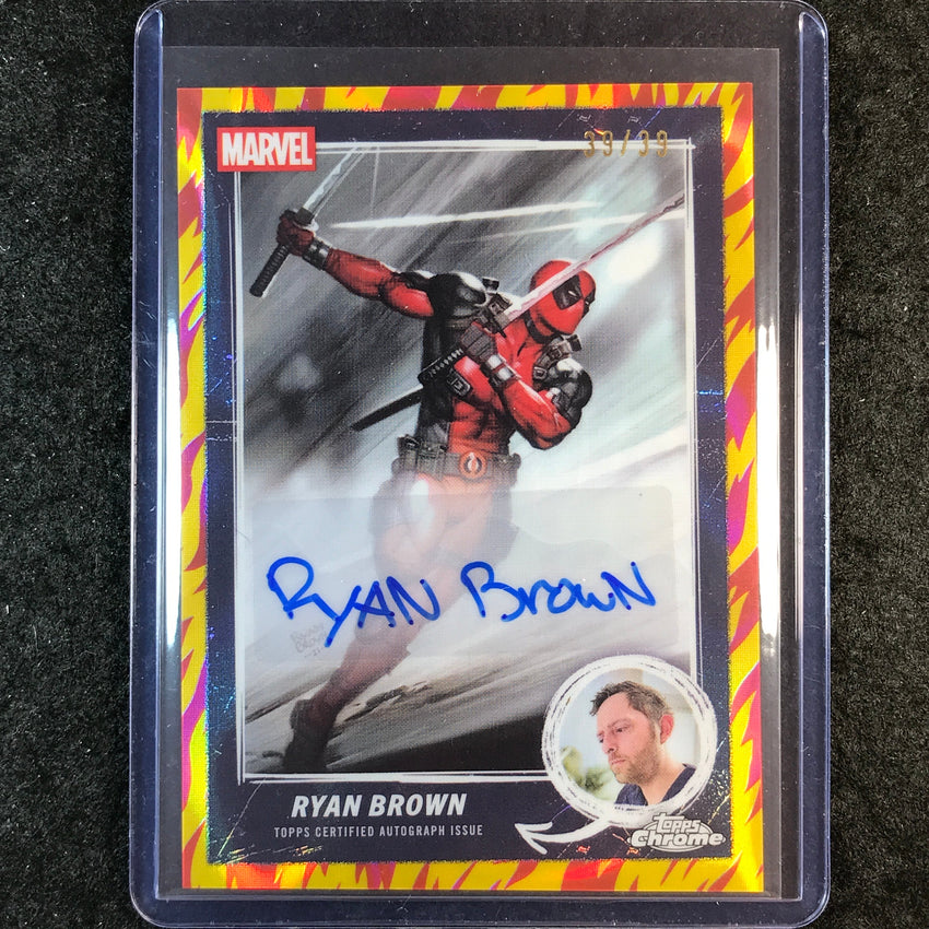 2025 Topps Chrome Deadpool RYAN BROWN Comic Artist Auto Human Torch Lava 39/39