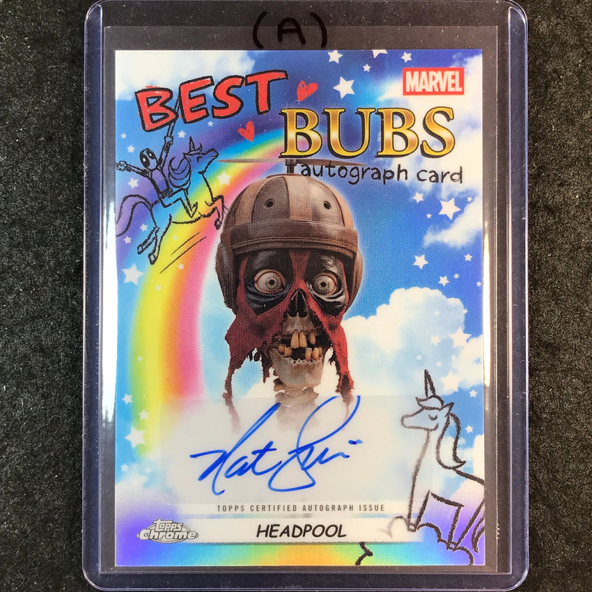 2025 Topps Chrome Deadpool NATHAN FILLION HEADPOOL Best Bubs Auto #NF (A)