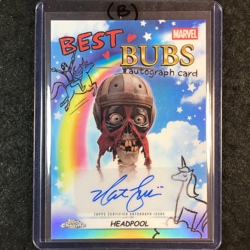 2025 Topps Chrome Deadpool NATHAN FILLION HEADPOOL Best Bubs Auto #NF (B)