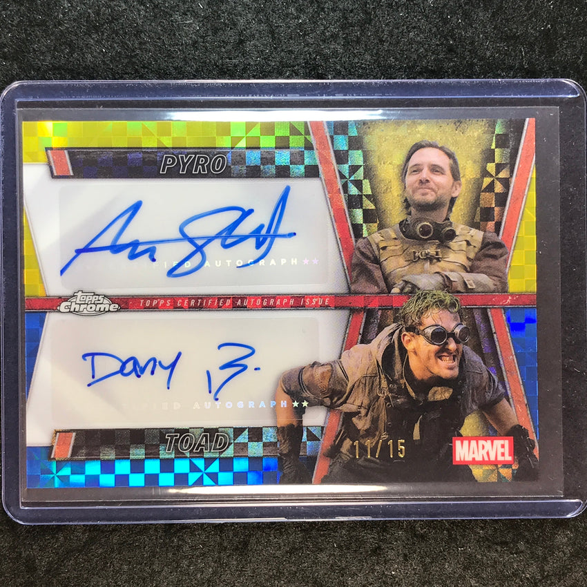 2025 Topps Chrome Deadpool STAMFORD PYRO RAMOS TOAD Dual Auto Yellow Blue 11/15