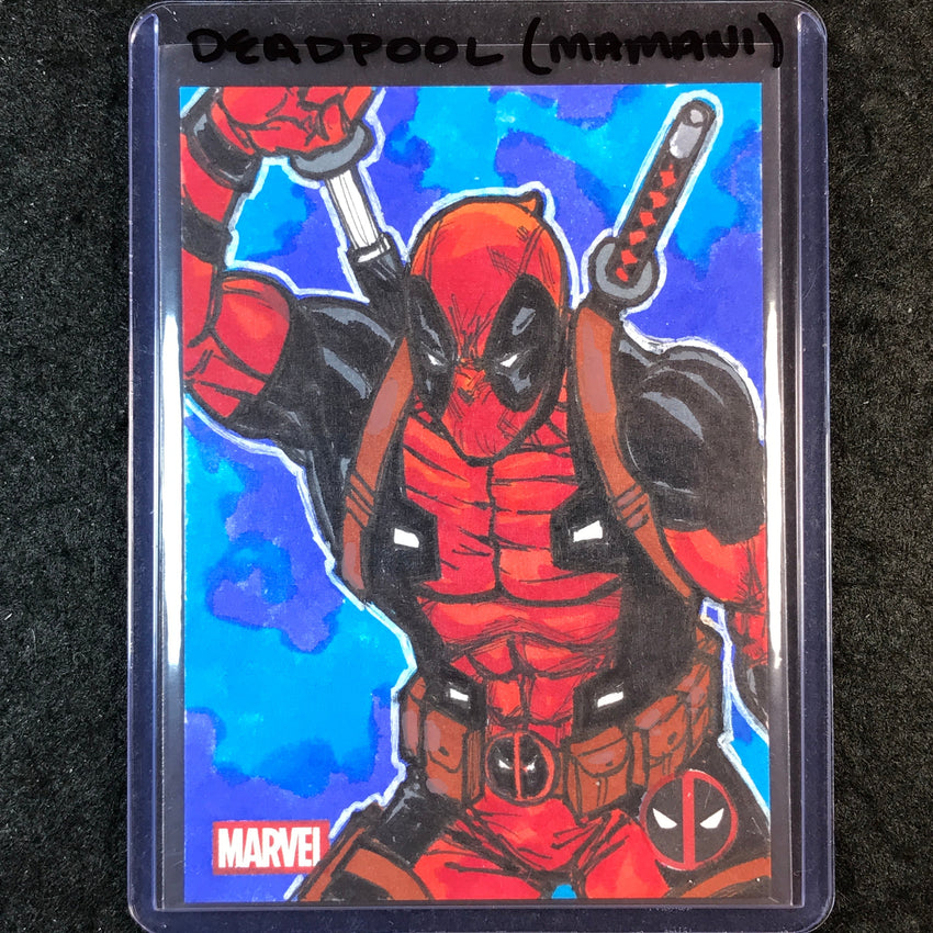 2025 Topps Chrome Deadpool DEADPOOL Artist Sketch 1/1 ROBERTO ARIEL MAMANI