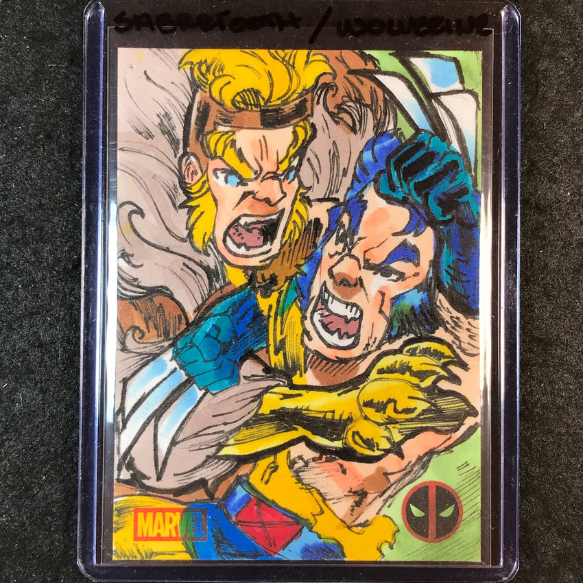 2025 Topps Chrome Deadpool SABRETOOTH WOLVERINE Artist Sketch 1/1