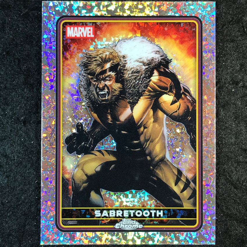 2025 Topps Chrome Deadpool SABRETOOTH Base Comic Accurate Mini Diamond #7