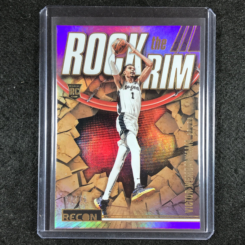2023-24 Recon VICTOR WEMBANYAMA Rock The Rim Rookie Purple 67/75