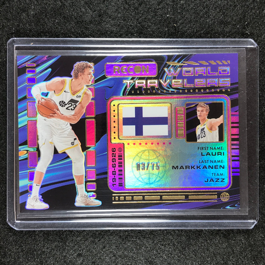 2023-24 Recon LAURI MARKKANEN World Travelers Purple 3/75