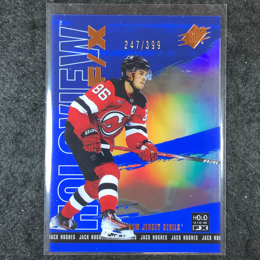 2024-25 SPx Hockey JACK HUGHES Holoview F/X Blue 247/399 #17