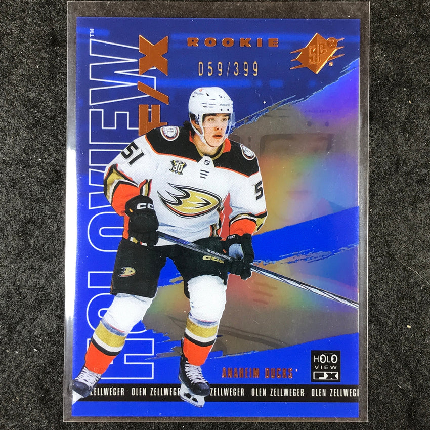 2024-25 SPx Hockey OLEN ZELLWEGER Holoview F/X Rookie Blue 59/399 #47