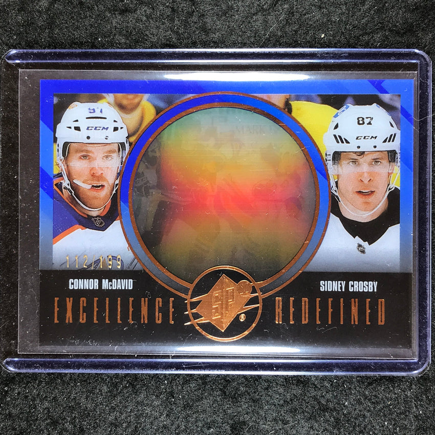 2024-25 SPx Hockey CONNOR MCDAVID CROSBY Excellence Redefined Blue 112/199 #6