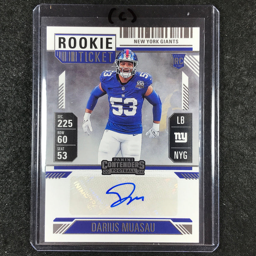2024 Contenders Football DARIUS MUASAU Rookie Ticket Auto Base #237 (C)