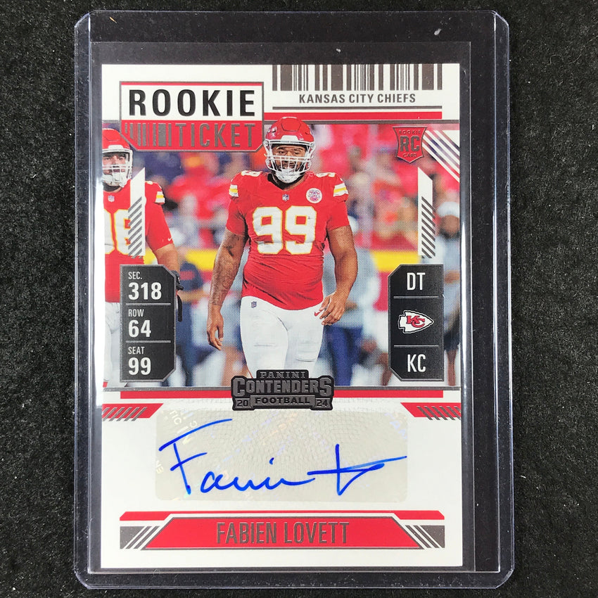 2024 Contenders Football FABIEN LOVETT Rookie Ticket Auto Base #242