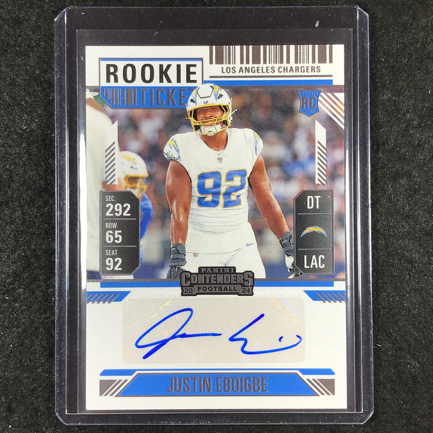 2024 Contenders Football JUSTIN EBOIGBE Rookie Ticket Auto Base #246