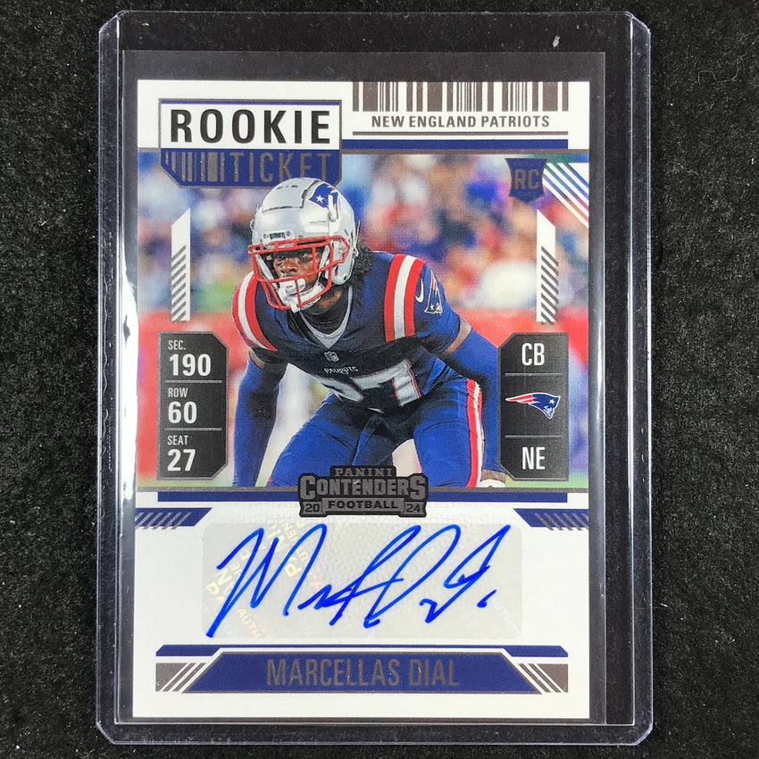 2024 Contenders Football MARCELLAS DIAL Rookie Ticket Auto Base #249